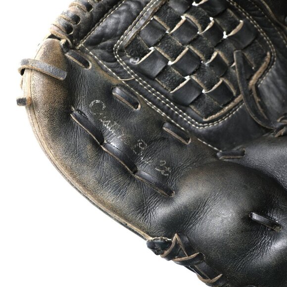 Vintage Rawlings PLAYMAKER Leather Baseball Glove Adult Black Basket Web USA - Picture 10 of 12